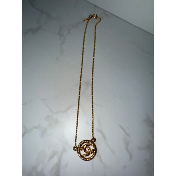 Chanel CC Logo Rope Pendant Necklace - Gold-Tone - Picture 4 of 6